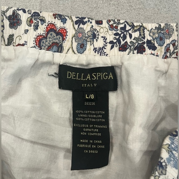 [L]Della Spiga Floral Print Tiered Cotton Skirt - Picture 3 of 6